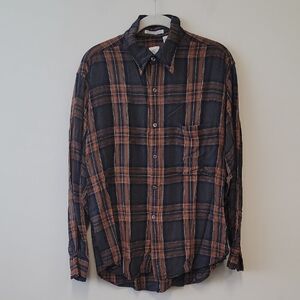 Vintage Men's Plaid Rayon Shirt